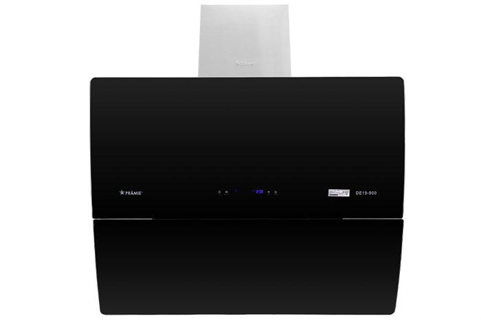 Máy hút mùi kính vát Pramie DE19-900 Màu Đen - Bạc