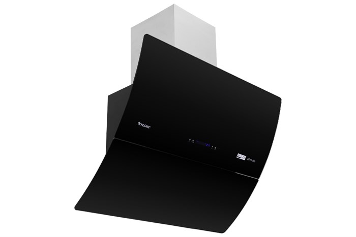 Máy hút mùi kính vát Pramie DE19-900 Màu Đen - Bạc