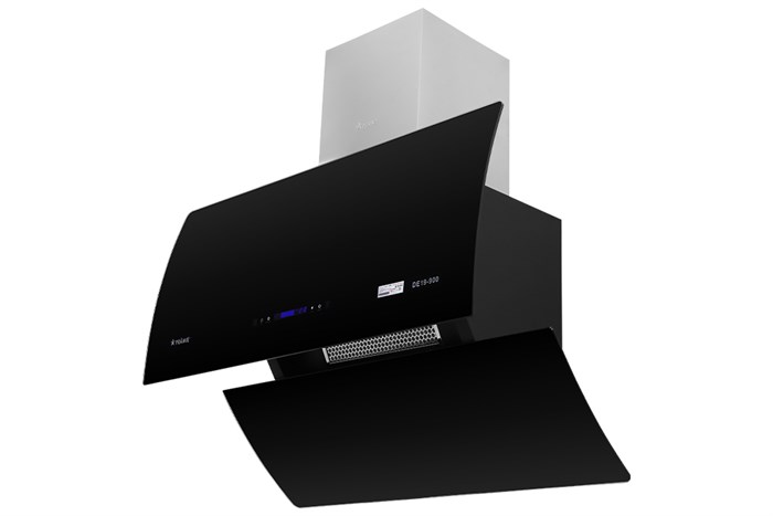 Máy hút mùi kính vát Pramie DE19-900 Màu Đen - Bạc