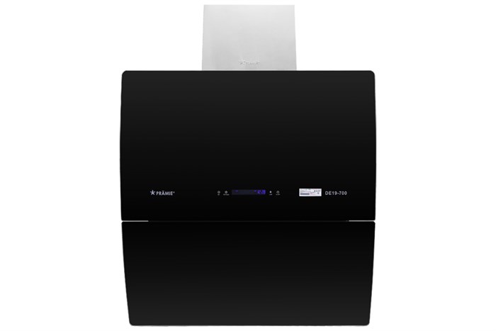 Máy hút mùi kính vát Pramie DE19-700 Màu Đen - Bạc