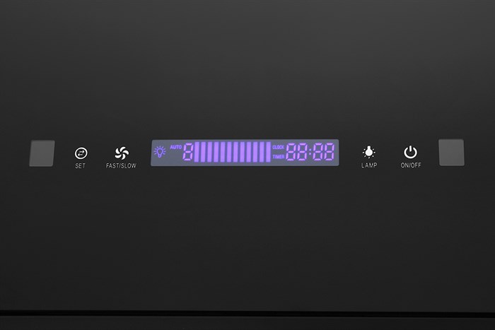 Máy hút mùi kính vát Pramie DE19-700 Màu Đen - Bạc