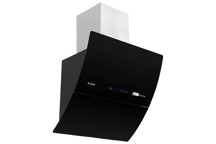 Máy hút mùi kính vát Pramie DE19-700 Màu Đen - Bạc