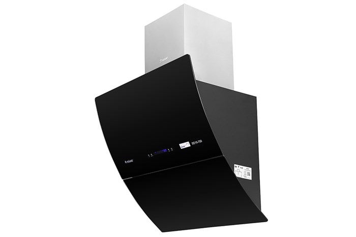 Máy hút mùi kính vát Pramie DE19-700 Màu Đen - Bạc