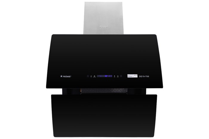 Máy hút mùi kính vát Pramie DE19-700 Màu Đen - Bạc
