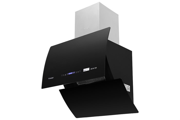 Máy hút mùi kính vát Pramie DE19-700 Màu Đen - Bạc