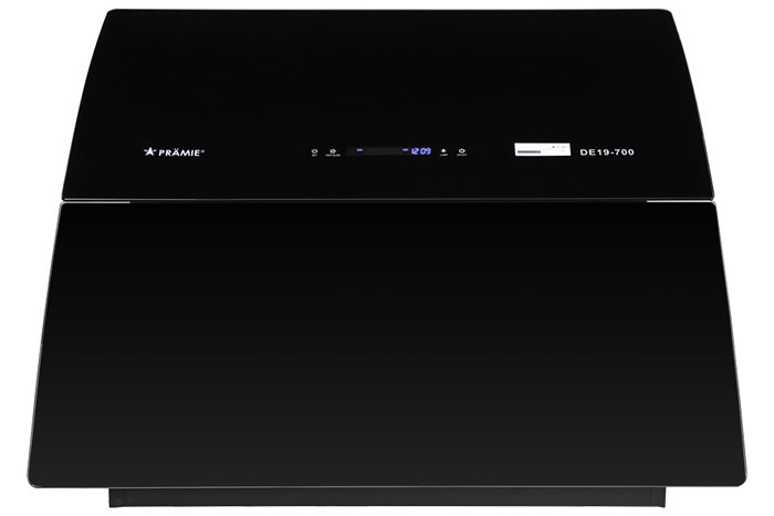 Máy hút mùi kính vát Pramie DE19-700 Màu Đen - Bạc