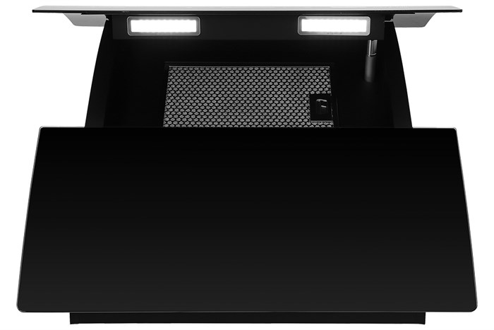 Máy hút mùi kính vát Pramie DE19-700 Màu Đen - Bạc