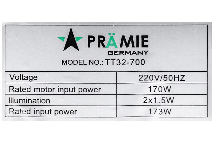 Máy hút mùi áp tường Pramie TT32-700 Màu Đen - Bạc