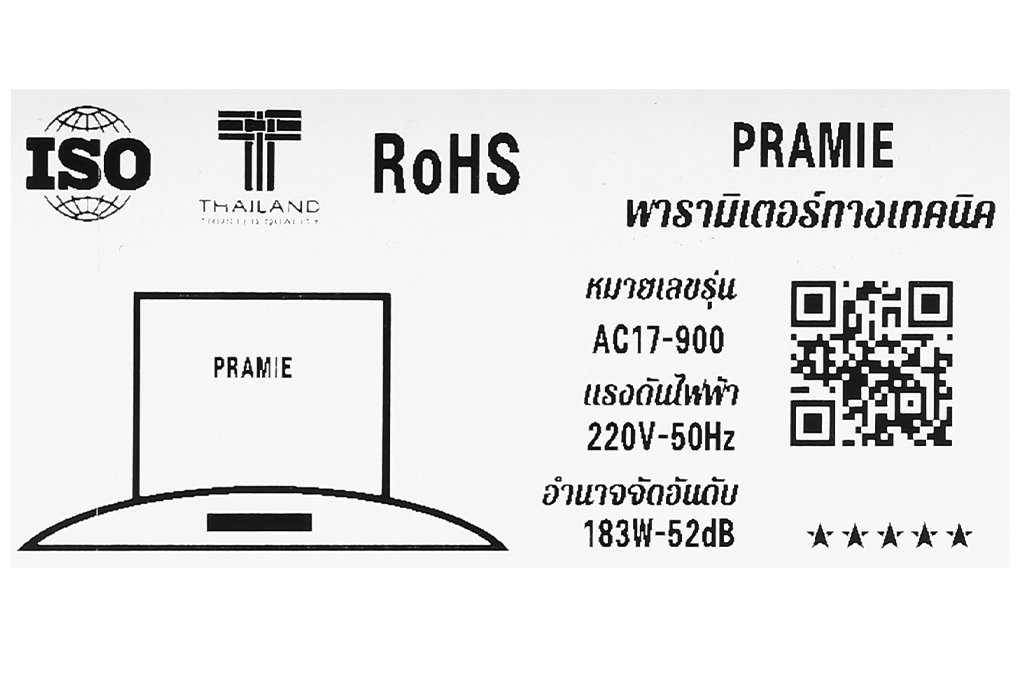 Máy hút mùi kính cong Pramie AC17-900 - 9