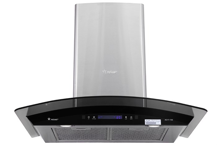 Máy hút mùi kính cong Pramie AC17-700 Màu Đen - Bạc