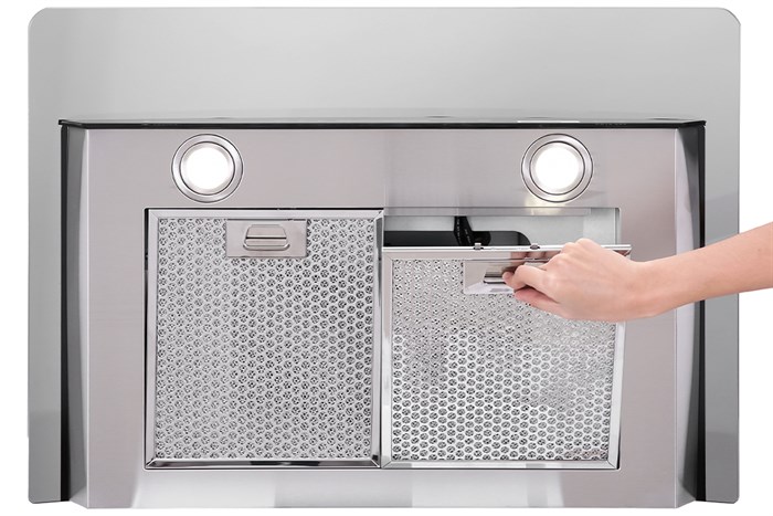 Máy hút mùi kính cong Pramie AC17-700 Màu Đen - Bạc