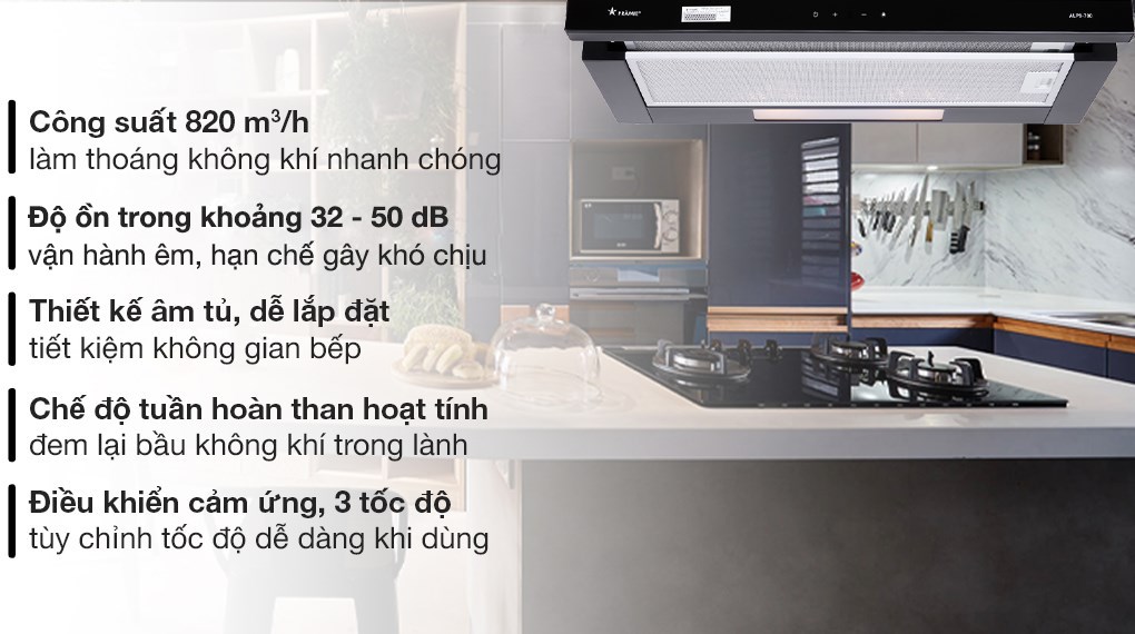 Máy hút mùi âm tủ Pramie ALP9-700 KG - 3