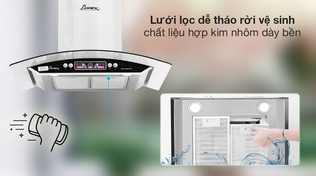 Máy hút mùi kính cong Apex APB6601-70C - 8