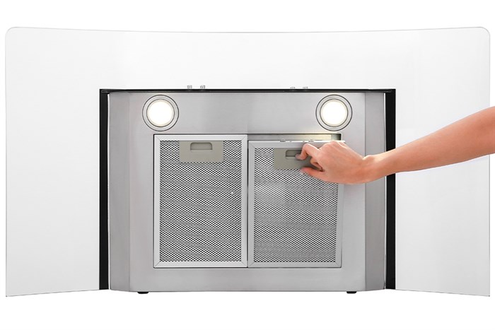 Máy hút mùi kính cong Apex APB6601-90C Màu Bạc