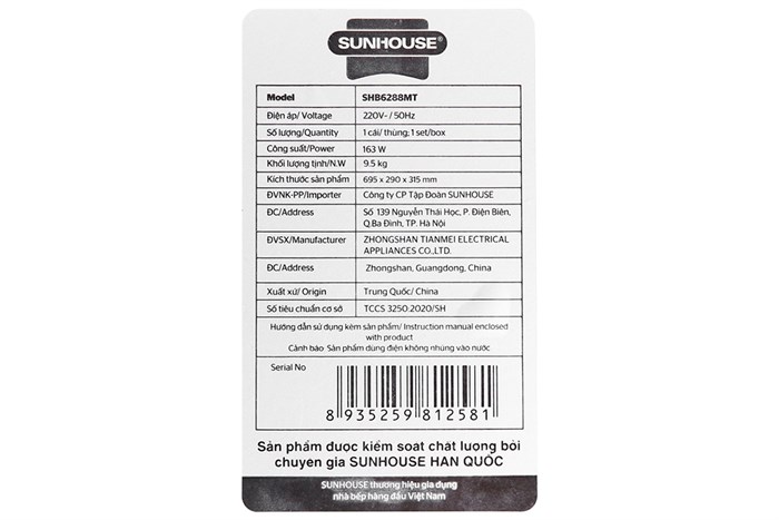 Máy hút mùi âm tủ Sunhouse SHB6288MT Màu Bạc