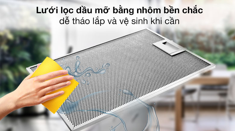 Lưới lọc nhôm dễ vệ sinh - Máy hút mùi âm tủ Bosch DFT63AC50