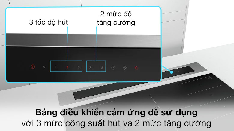 Bảng điều khiển cảm ứng - Máy hút mùi âm bàn Bosch DDD97BM60B Bảng điều khiển cảm ứng - Máy hút mùi âm bàn Bosch DDD97BM60B
