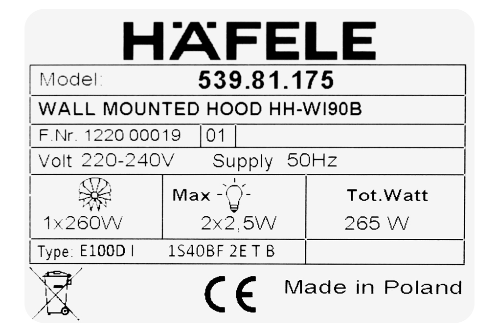 Siêu thị máy hút mùi áp tường Hafele HH-WI90B (539.81.175)