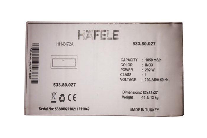 Máy hút mùi âm tủ Hafele HH-BI72A (533.80.027) Màu Bạc