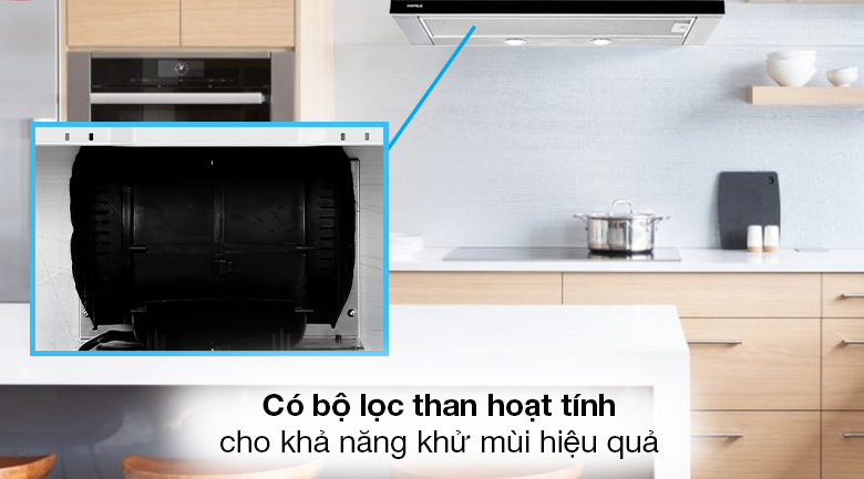 Máy hút mùi âm tủ Hafele HH-TG90E (539.81.075) - Sử dụng bộ lọc khử mùi bằng than hoạt tính