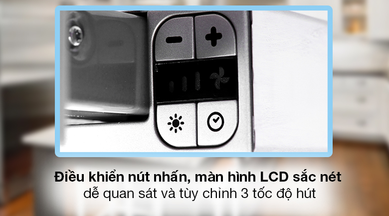 Máy hút mùi âm tủ Hafele HH-TG90E (539.81.075) - Điều khiển nút nhấn có màn hình LCD hiển thị