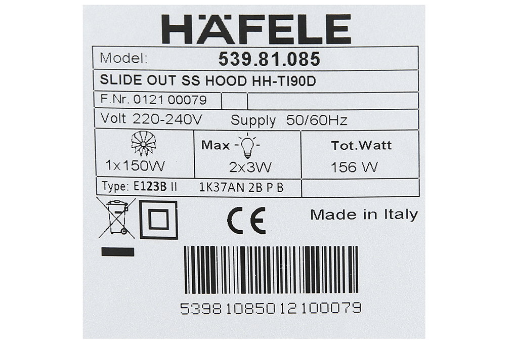 Siêu thị máy hút mùi âm tủ Hafele HH-TI90D (539.81.085)