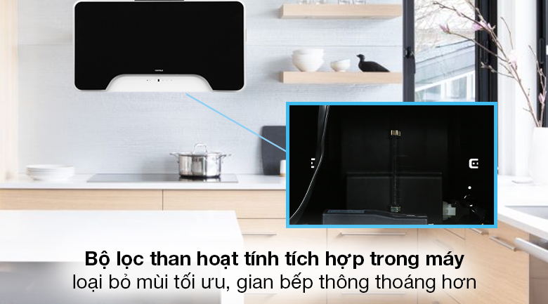 Máy hút mùi áp tường Hafele HH-WVGS90A (533.80.203) - Có bộ lọc than hoạt tính tích hợp trong máy