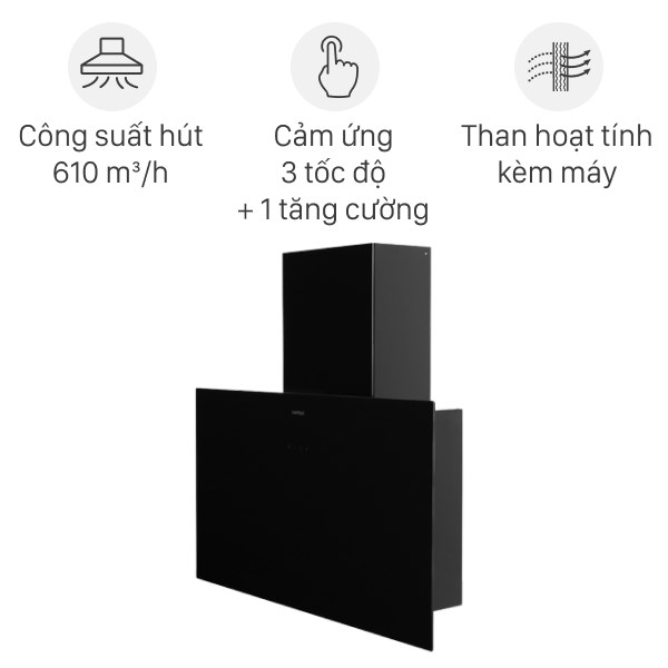 Máy hút mùi kính vát Hafele HH-WVG80E (533.86.018)
