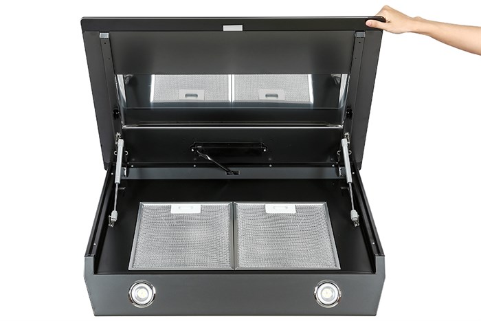 Máy hút mùi kính vát Hafele HH-WVG80D (539.81.194) Màu Đen - Bạc