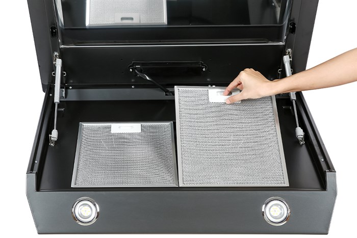 Máy hút mùi kính vát Hafele HH-WVG80D (539.81.194) Màu Đen - Bạc