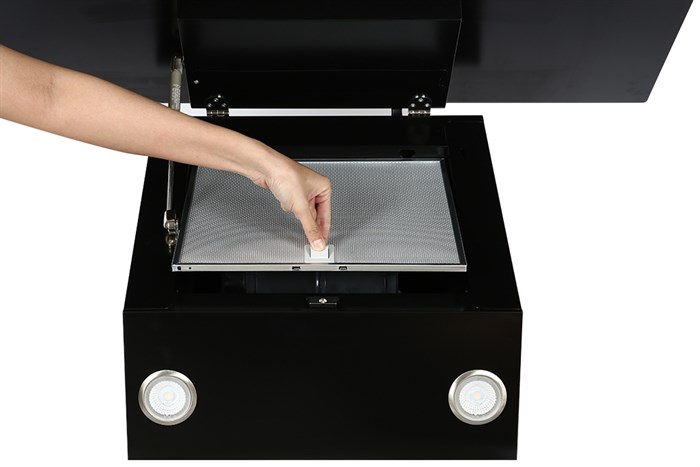 Máy hút mùi kính vát Hafele HH-WVG90C (533.89.013) Màu Đen - Bạc