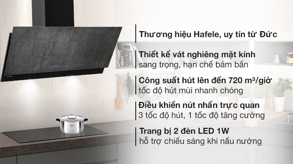 Máy hút mùi kính vát Hafele HH-WVS90A (533.86.003)