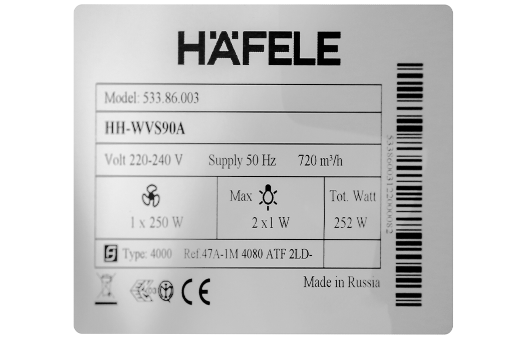 Siêu thị máy hút mùi áp tường Hafele HH-WVS90A (533.86.003)