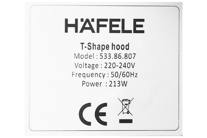 Máy hút mùi kính cong Hafele HH-WT70A (533.86.807) Màu Đen