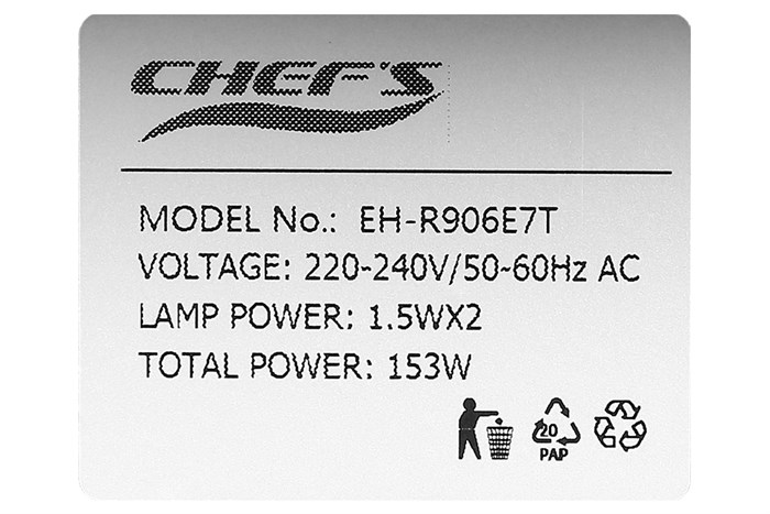 Máy hút mùi âm tủ Chef's EH-R906E7T Màu Đen