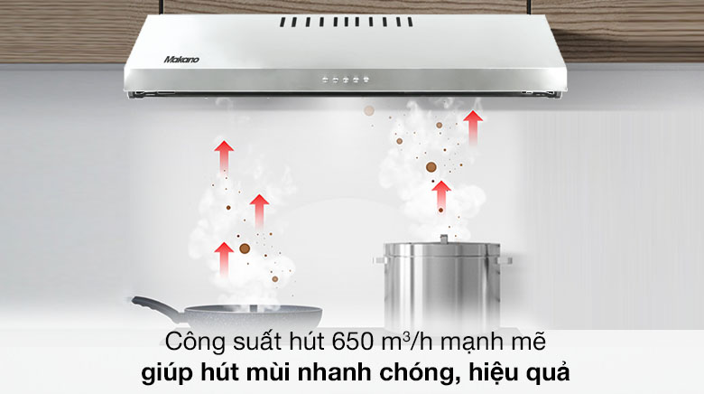 Công suất mạnh mẽ - Máy hút mùi áp tường Makano MKH-000007