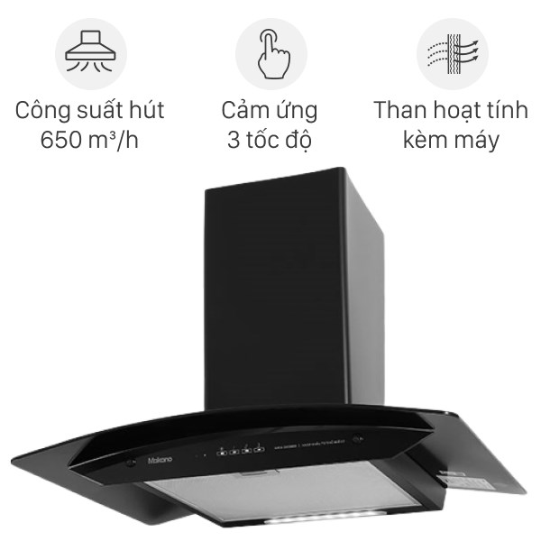 Máy hút mùi kính cong Makano MKH-000009