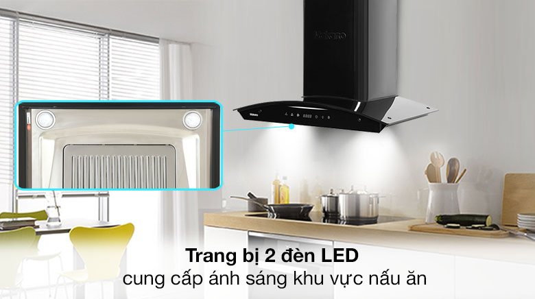 Hệ thống đèn LED - Máy hút mùi áp tường Makano MKH-000001