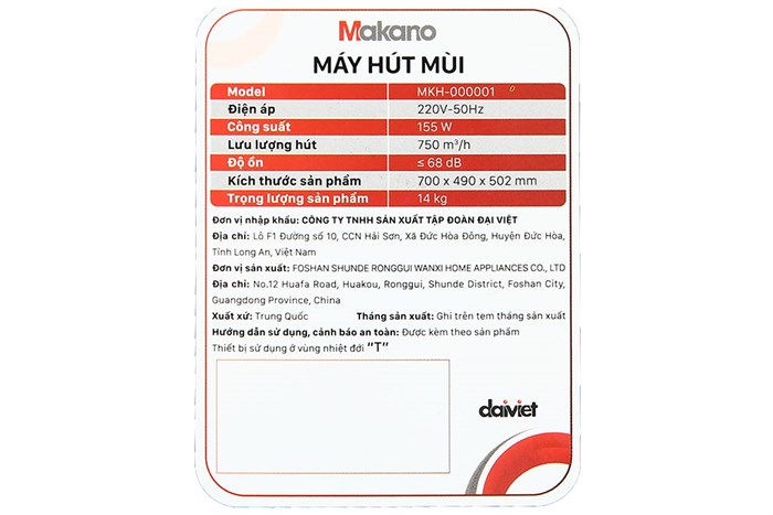 Máy hút mùi kính cong Makano MKH-000001 Màu Đen