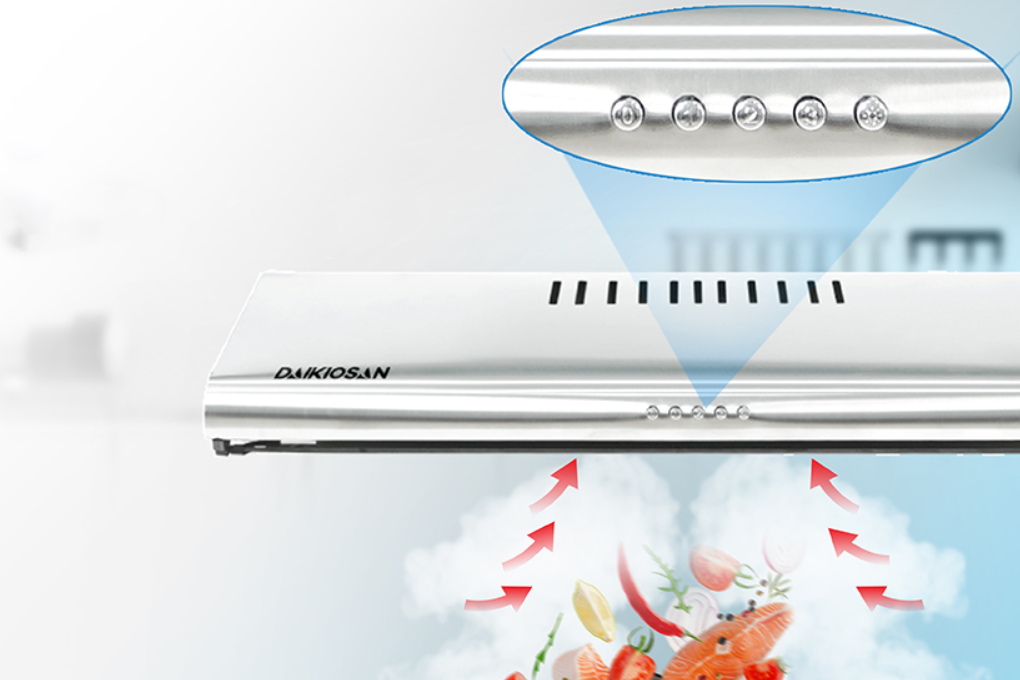 Máy hút mùi áp tường Daikiosan DKH-000006 Màu Xám