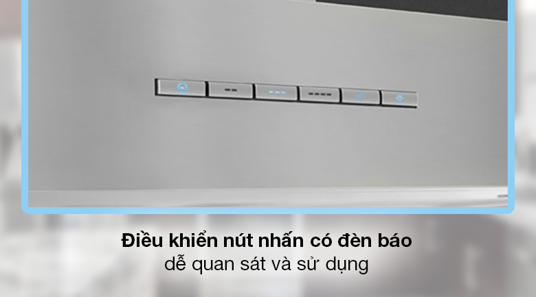 Máy hút mùi áp tường Smeg KBT900XE (536.84.493) - Điều khiển nút nhấn