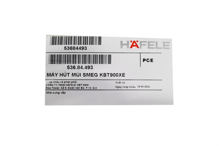 Máy hút mùi áp tường Smeg KBT900XE (536.84.493) Màu Bạc Inox