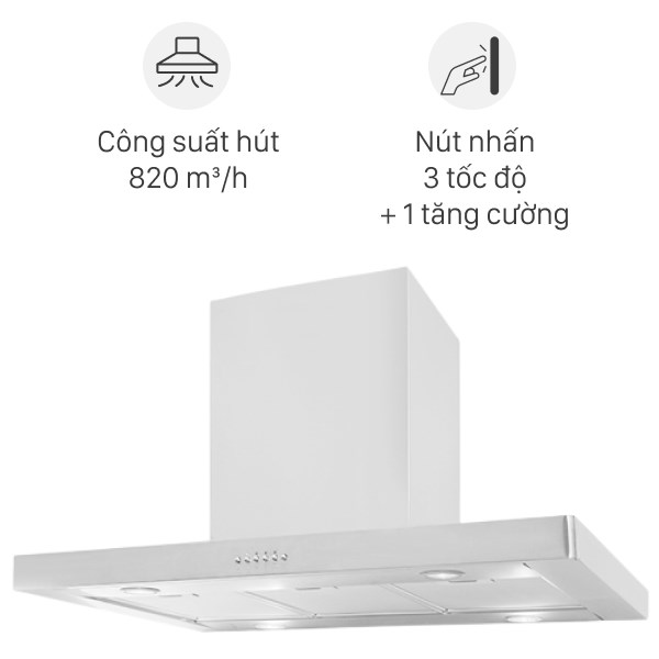 Máy hút mùi đảo Smeg KI90XE (536.84.628)
