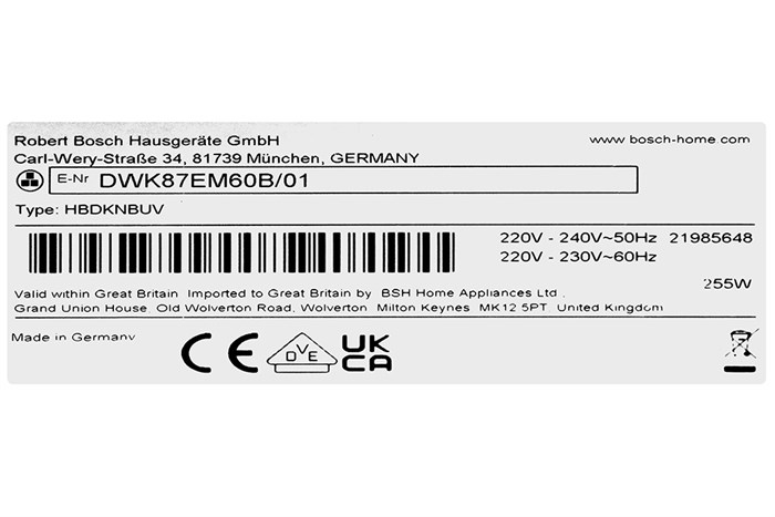 Máy hút mùi kính vát Bosch DWK87EM60 Màu Đen