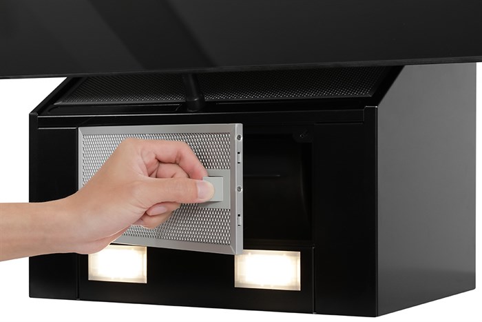 Máy hút mùi kính vát Bosch DWK87EM60 Màu Đen