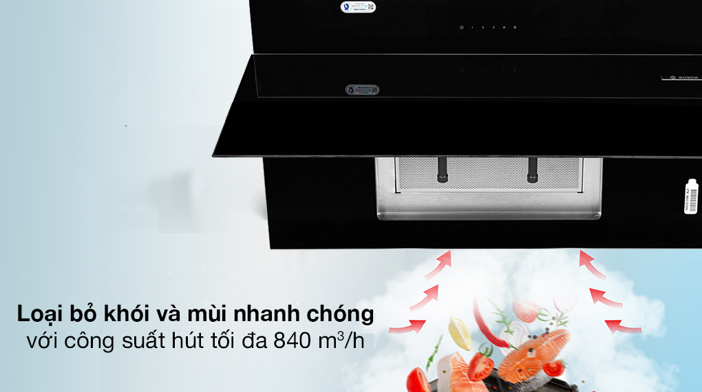 Công suất hút - Máy hút mùi kính vát Bosch DWK97JM60