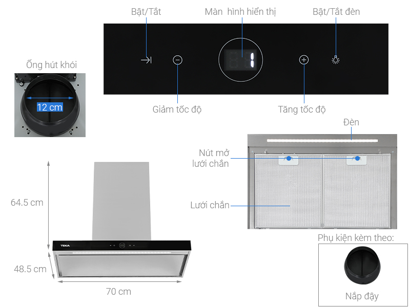 Máy hút mùi áp tường Teka DPL 786 T
