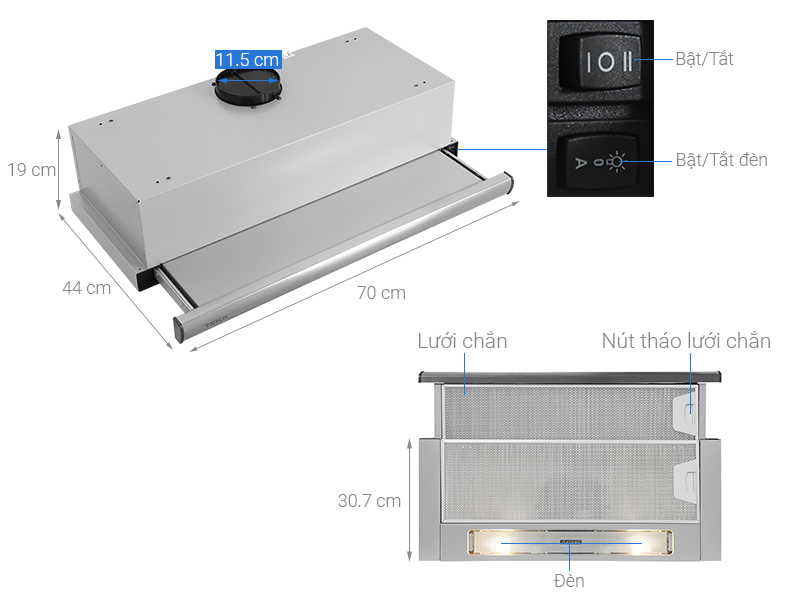 Máy hút mùi âm tủ Teka TL 7310 SS