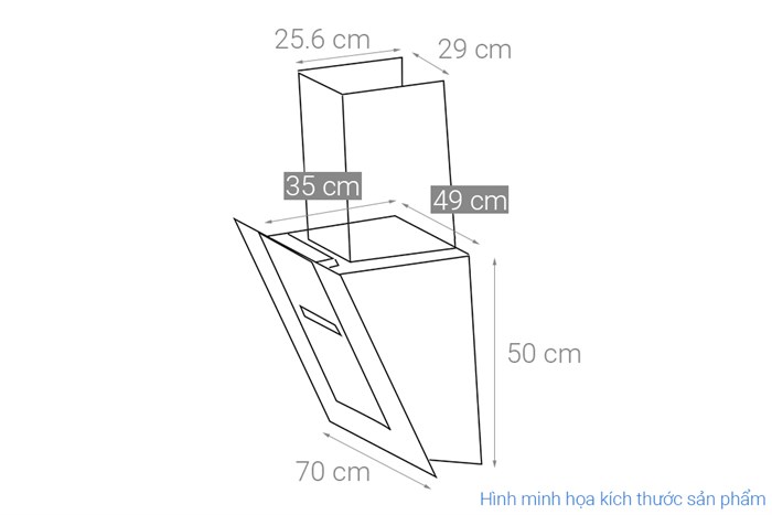Máy hút mùi kính vát Zemmer HSMT 700ECO PRO Màu Đen