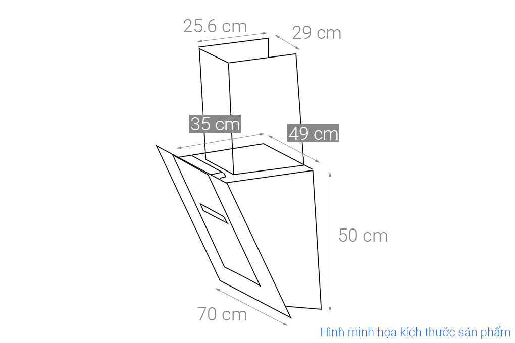 Máy hút mùi kính vát Zemmer HSMT 700ECO PRO Màu Đen